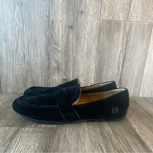 Born Melinda Loafers Women’s 6 Black Leather Suede Slip On Penny Comfy Casual